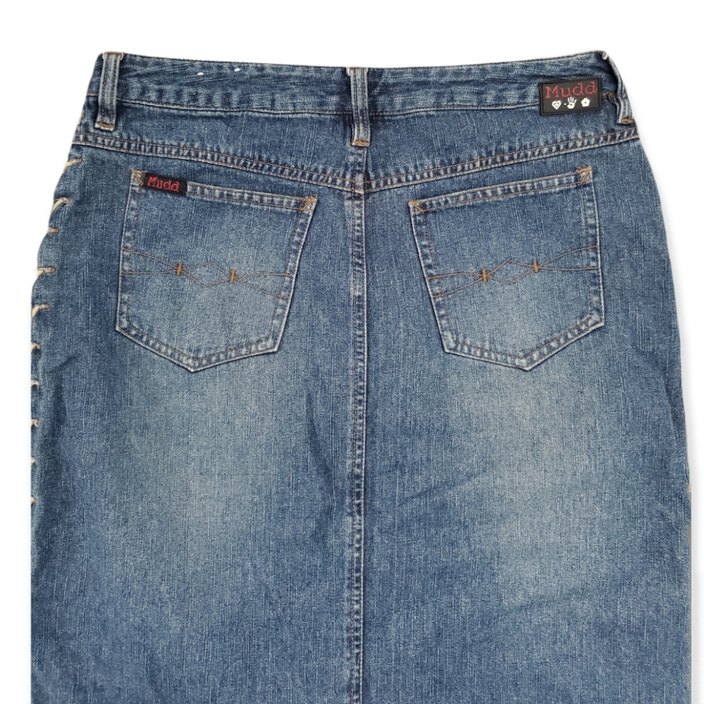 *SOLD* Y2K Side Lace Denim Skirt - Picture 5 of 7